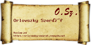 Orlovszky Szeráf névjegykártya